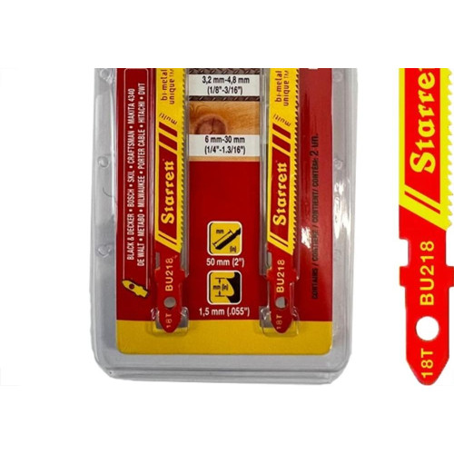 Serra Tico-Tico Lamina Starrett Multi Bi-Metal Com 2 Pecas Bu218-2 - 50Mm - 18T