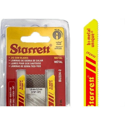 Serra Tico-Tico Lamina Starrett Metal Bi-Metal Com 2 Pecas Bu224-2 - 50Mm - 24T