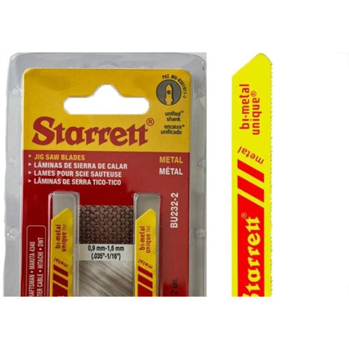 Serra Tico-Tico Lamina Starrett Metal Bi-Metal Com 2 Pecas Bu232-2 - 50Mm - 32T