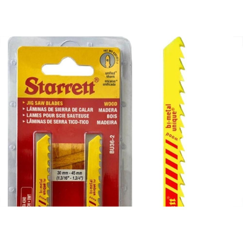 Serra Tico-Tico Lamina Starrett Madeira Bi-Metal Com 2 Pecas Bu36-2 - 75Mm - 6T