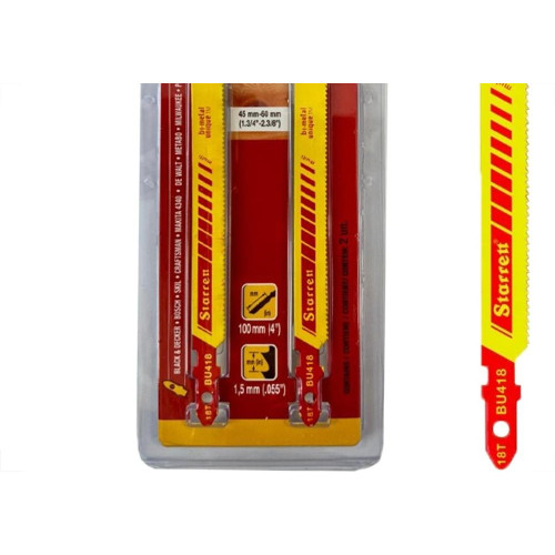 Serra Tico-Tico Lamina Starrett Multi Bi-Metal Com 2 Pecas Bu418-2 - 100Mm - 18T