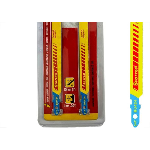 Serra Tico-Tico Lamina Starrett Metal Bi-Metal Com 2 Pecas Bu424-2 - 100Mm - 24T