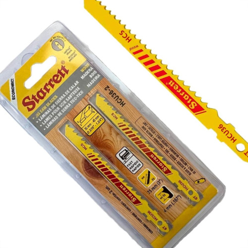 Serra Tico-Tico Lamina Starrett Madeira Bi-Metal Com 2 Pecas Hcu36-2 - 75Mm - 6T