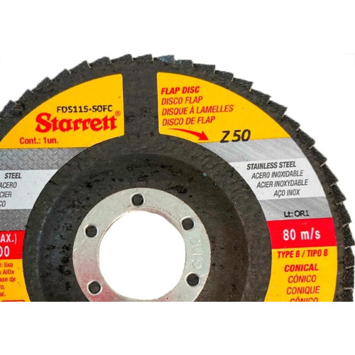 Disco Flap Starrett 4.1/2'' X 7/8''- Grao 50