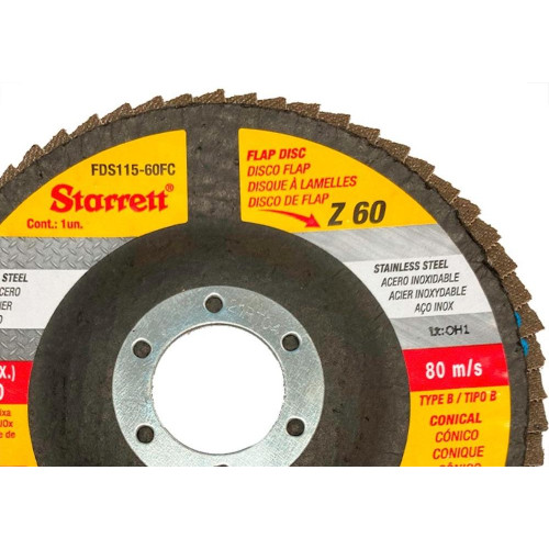 Disco Flap Starrett 4.1/2'' X 7/8''- Grao 60