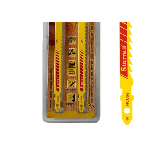 Serra Tico-Tico Lamina Starrett Madeira Bi-Metal Com 2 Pecas Hcu56-2 - 125Mm - 6T