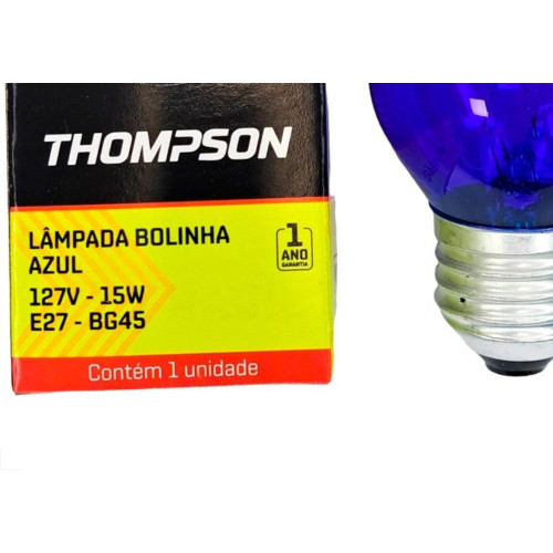 Lampada Colorida Thompson 15Wx127V. Azul - Kit C/10 Pecas