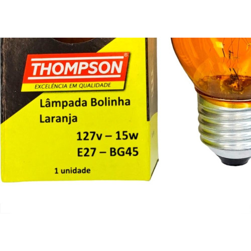 Lampada Colorida Thompson 15Wx127V. Laranja - Kit C/10 Pecas