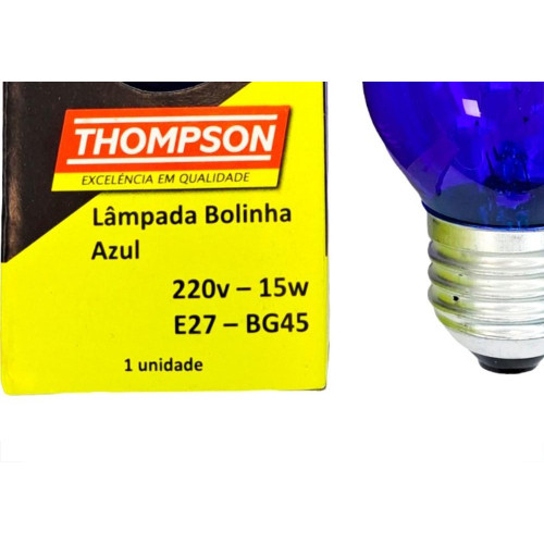 Lampada Colorida Thompson 15Wx220V. Azul - Kit C/10 Pecas
