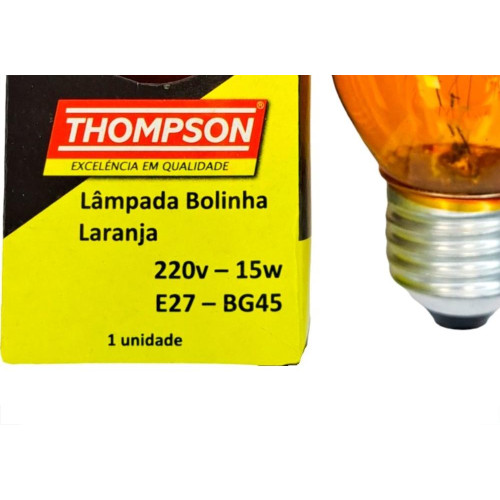 Lampada Colorida Thompson 15Wx220V. Laranja - Kit C/10 Pecas