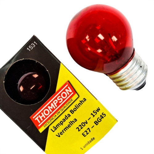 Lampada Colorida Thompson 15Wx220V. Vermelha - Kit C/10 Pecas