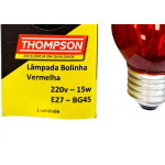 Lampada Colorida Thompson 15Wx220V. Vermelha - Kit C/10 Pecas