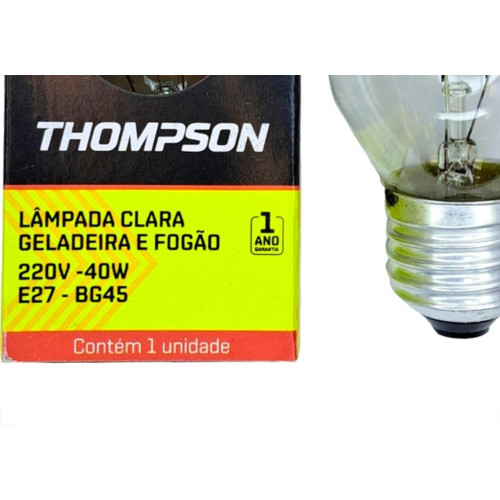 Lampada Para Geladeira/Fogao/Lustre Thompson 40Wx220V. Clara - Kit C/10 Pecas