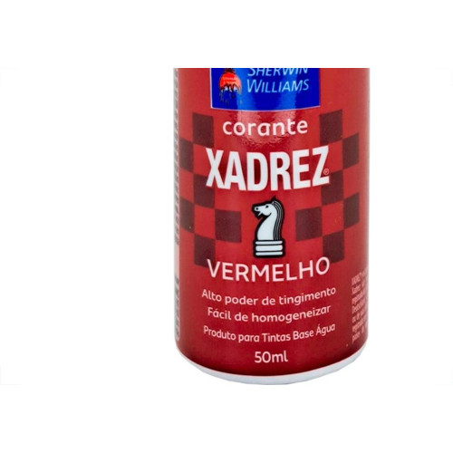 Corante Para Tinta Xadrez Vermelho (50Ml) - Kit C/12 Pecas