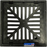 Grelha Plastica Quadrada Preta Roma 20X20Cm Com Caixilho