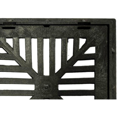 Grelha Plastica Quadrada Preta Roma 20X20Cm Com Caixilho
