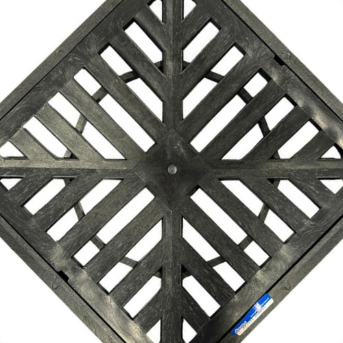 Grelha Plastica Quadrada Preta Roma 30X30Cm Com Caixilho