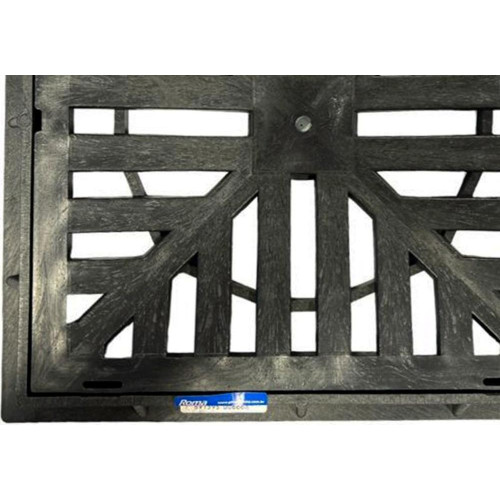 Grelha Plastica Quadrada Preta Roma 30X30Cm Com Caixilho