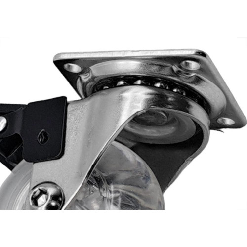 Rodizio Silicone Jomarca Base Giratoria Com Trava 50Mm