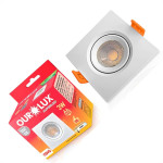 Spot Com Lampada Dicroica Led Ourolux 3W. Quadrado Branco 3000K.