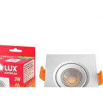 Spot Com Lampada Dicroica Led Ourolux 3W. Quadrado Branco 3000K.