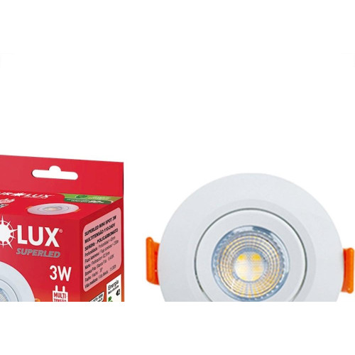 Spot Com Lampada Dicroica Led Ourolux 3W. Redondo Branco 6400K.
