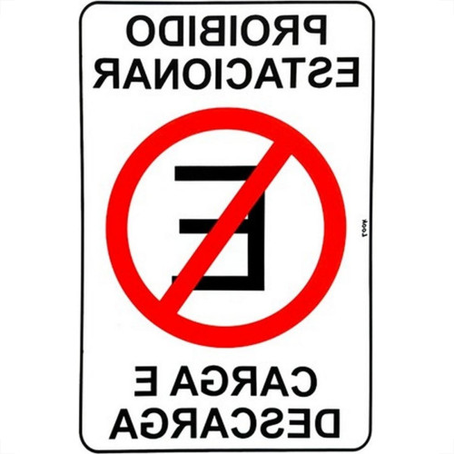 Placa Look 20X30Cm (Proibido Estacionar Carga/Descarga) - Kit C/5 Pecas