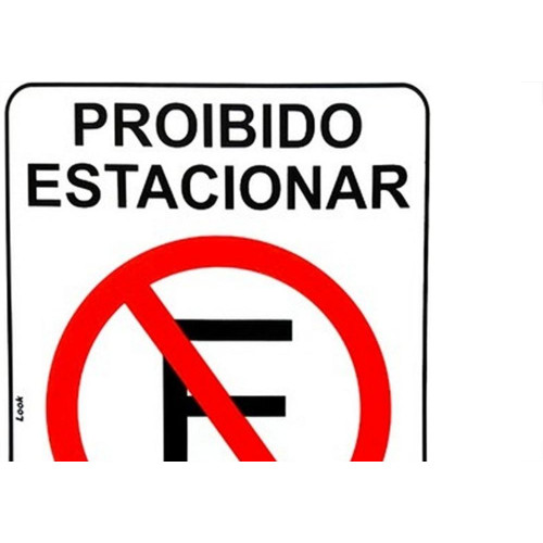 Placa Look 20X30Cm (Proibido Estacionar Carga/Descarga) - Kit C/5 Pecas