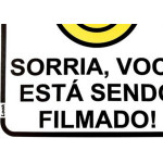 Placa Look 15X15Cm (Sorria Voce Esta Sendo Filmado) - Kit C/5 Pecas