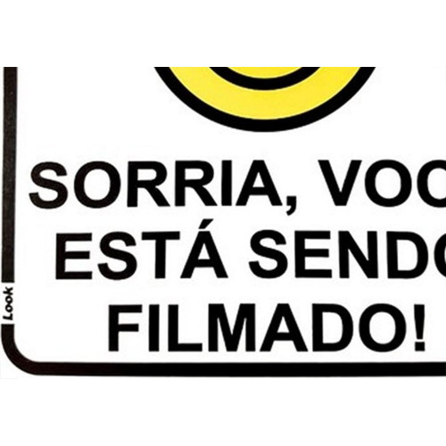 Placa Look 15X15Cm (Sorria Voce Esta Sendo Filmado) - Kit C/5 Pecas