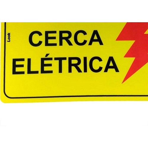 Placa Look 15X20Cm (Cerca Eletrica) - Kit C/5 Pecas