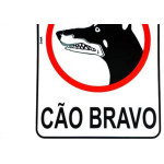 Placa Look 20X30Cm (Cuidado Cao Bravo) - Kit C/5 Pecas