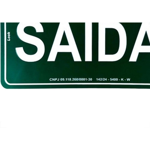 Placa Look 15X25Cm Fotoluminescente(Saida) - Kit C/5 Pecas