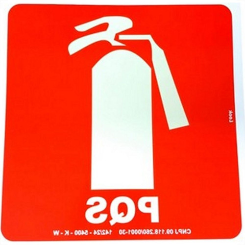 Placa Look 20X20Cm Fotoluminescente(Extintor Po Quimico) - Kit C/5 Pecas