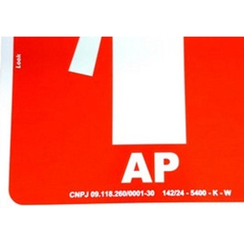 Placa Look 20X20Cm Fotoluminescente(Extintor Agua) - Kit C/5 Pecas