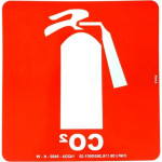 Placa Look 20X20Cm Fotoluminescente(Extintor Co2) - Kit C/5 Pecas