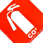 Placa Look 20X20Cm Fotoluminescente(Extintor Co2) - Kit C/5 Pecas
