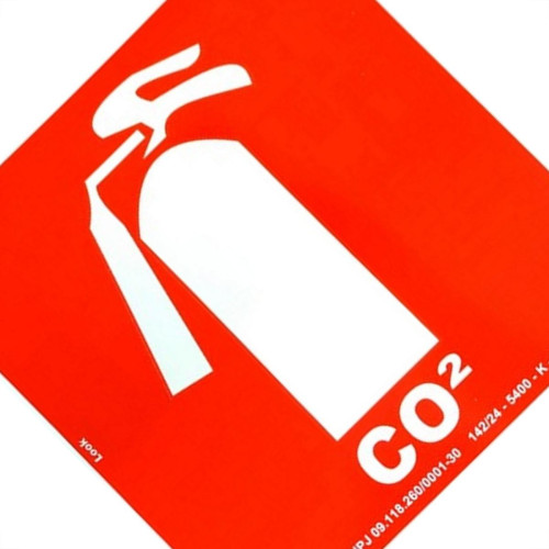 Placa Look 20X20Cm Fotoluminescente(Extintor Co2) - Kit C/5 Pecas