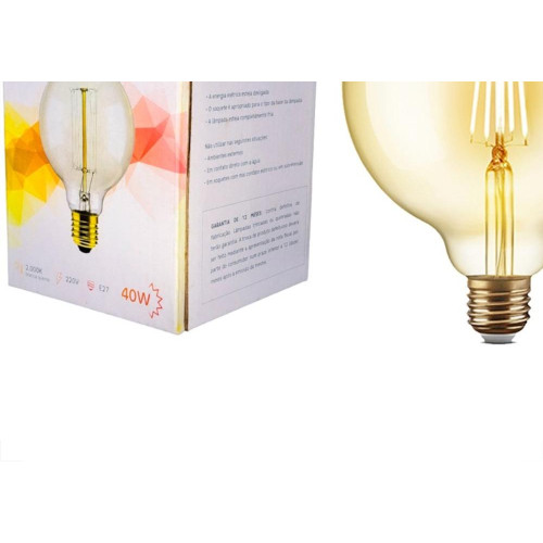 Lampada Filamento De Carbono Elgin G-95 40Wx220V. 2000K
