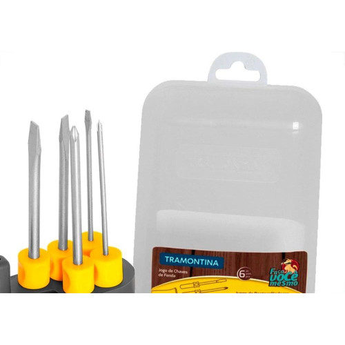 Chave Fenda/Phillips Tramontina Com 06 Pecas Intercambiavel 41110/506