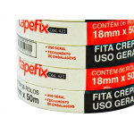 Fita Crepe Adere Uso Geral 423 - 18Mm X 50M - Kit C/6 Pecas