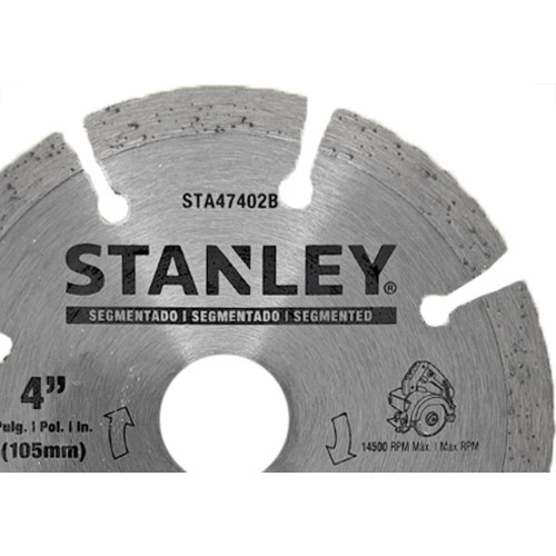Disco Diamantado Stanley Segmentado Seco 105Mm X 20Mm - 4'' - Sta47402B