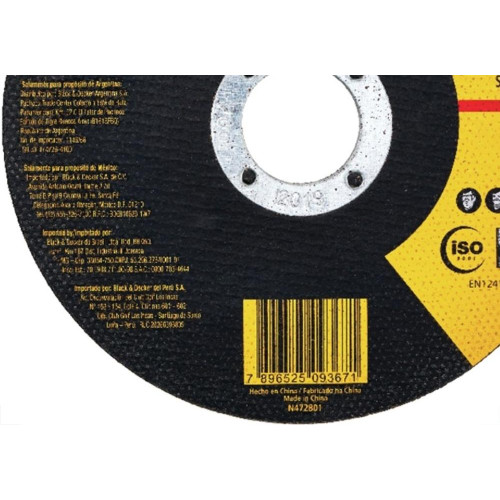 Disco Aco Inox Stanley 4.1/2''X1/25''X7/8'' - Fino 1,0Mm