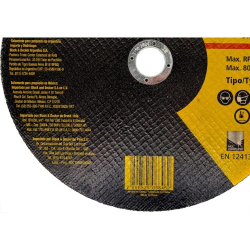 Disco Aco Inox Stanley 9''X1/10''X7/8'' - Fino 2,5Mm