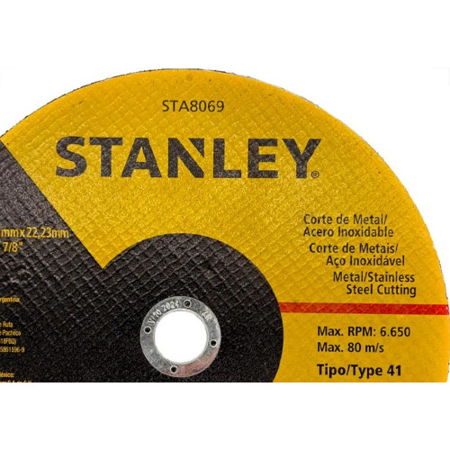 Disco Aco Inox Stanley 9''X1/10''X7/8'' - Fino 2,5Mm