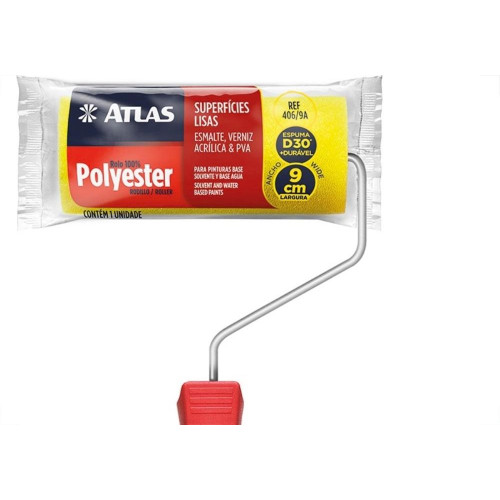 Rolo De Poliester Atlas Amarelo 406 - 9Cm