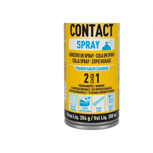 Cola De Contato Spray Soudal Transparente 2 Em 1 - 300Ml