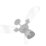 Ventilador Teto Venti-Delta 3 Pas Newcristal Light Branco 220V.