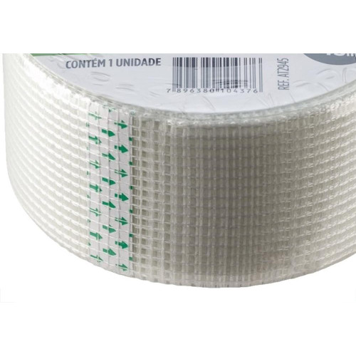 Fita Telada Atlas Fibra De Vidro Para Drywall E Trincas Autoadesiva 50Mm X 45M
