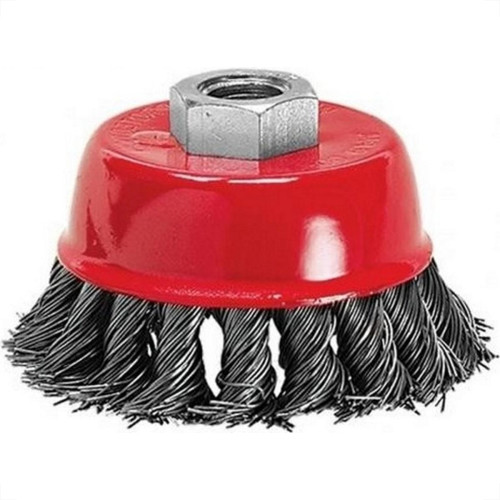 Escova De Aco Copo Para Furadeira Mtx Torcida 100Mm